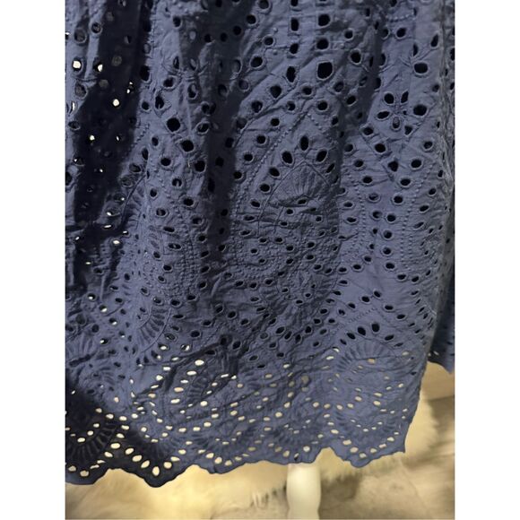 Sundance Blue eyelet Promise dress scalloped ruffle M - Picture 4 of 9